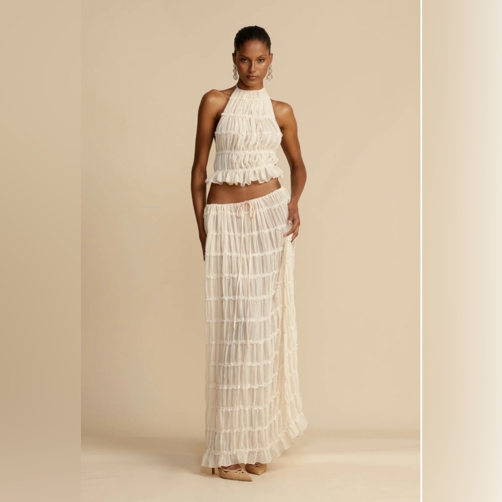Juliette Halter and Skirt Set Cream